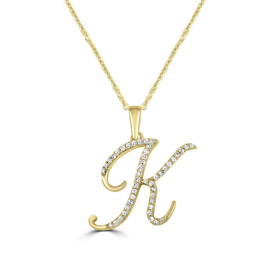 Script K Diamond Pendant