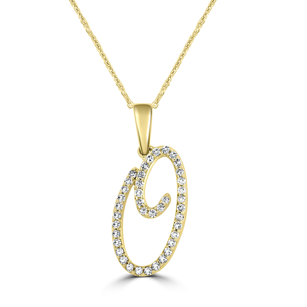 Script O Diamond Pendant