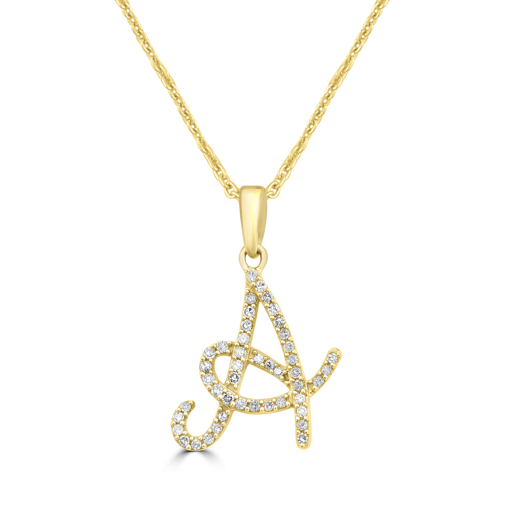 Script A Diamond Pendant