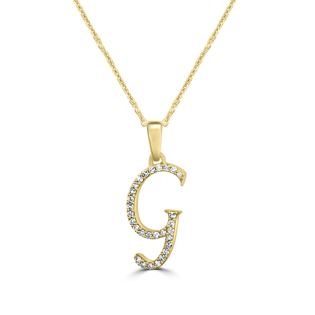 Script G Diamond Pendant