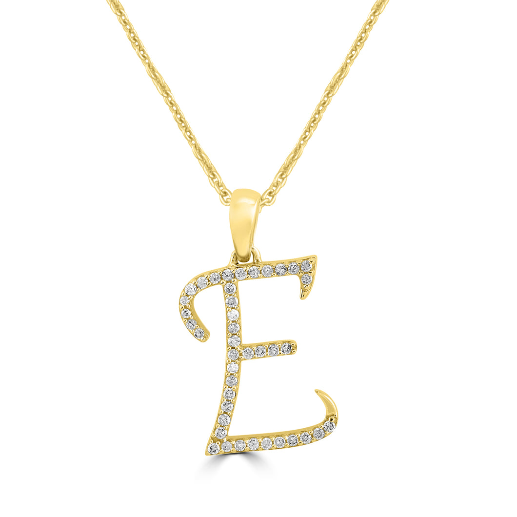 Script E Diamond Pendant