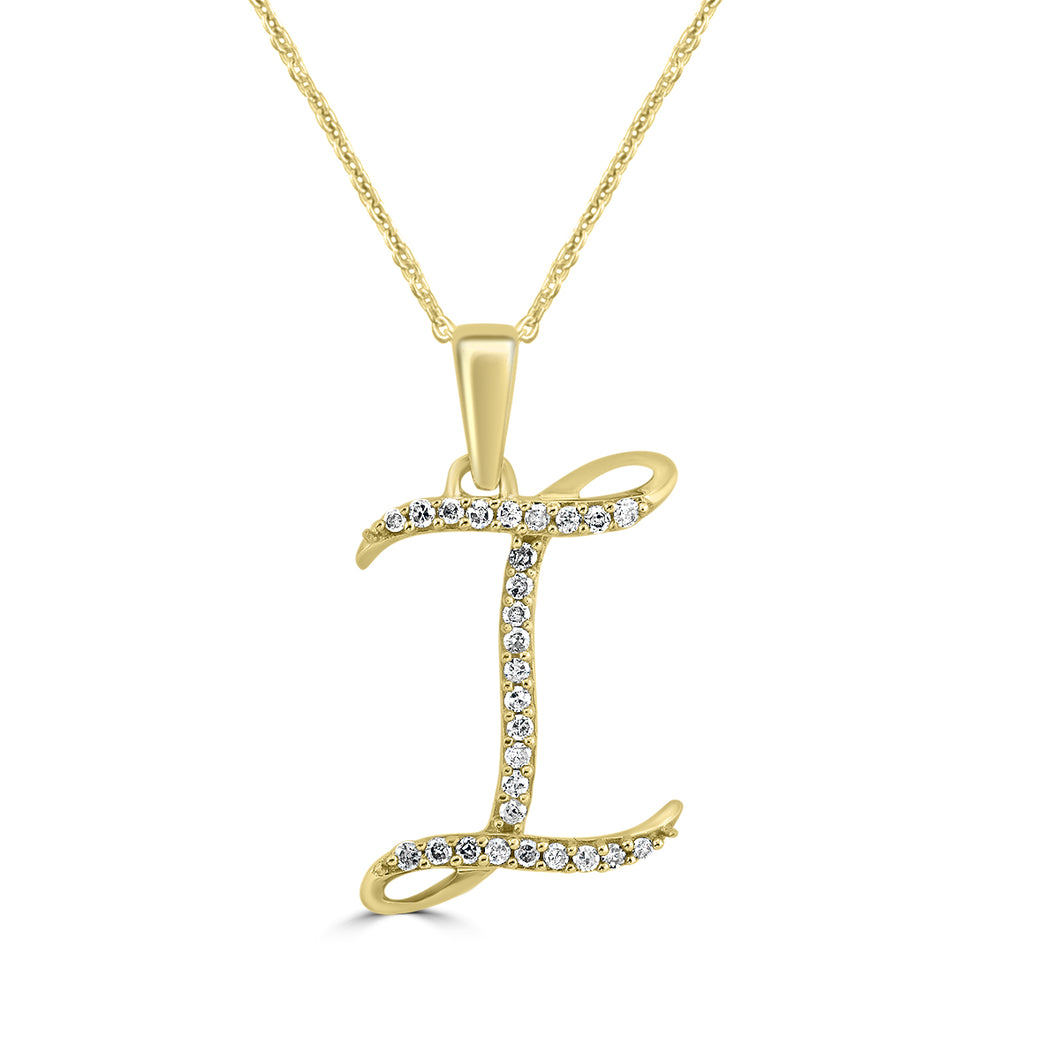 Script I Diamond Pendant