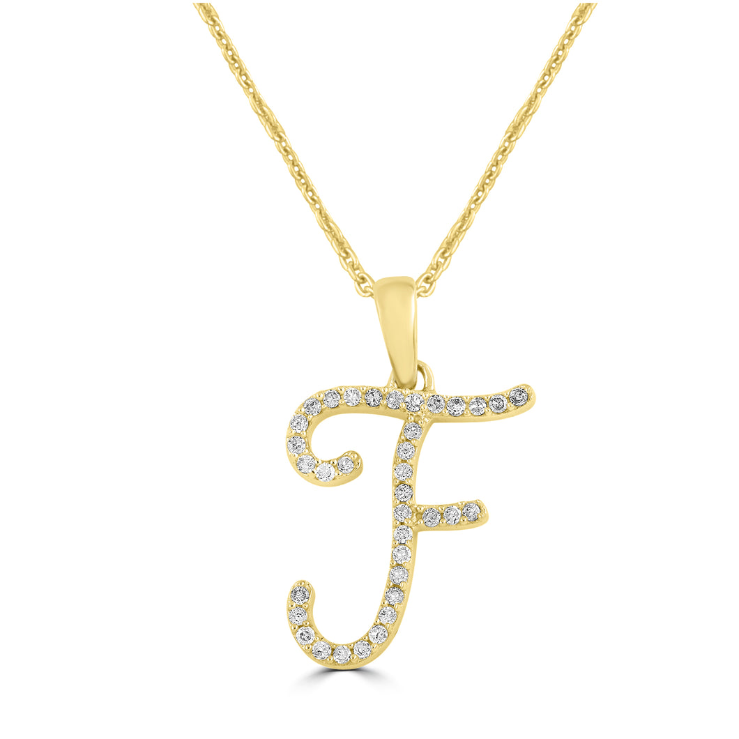 Script F Diamond Pendant